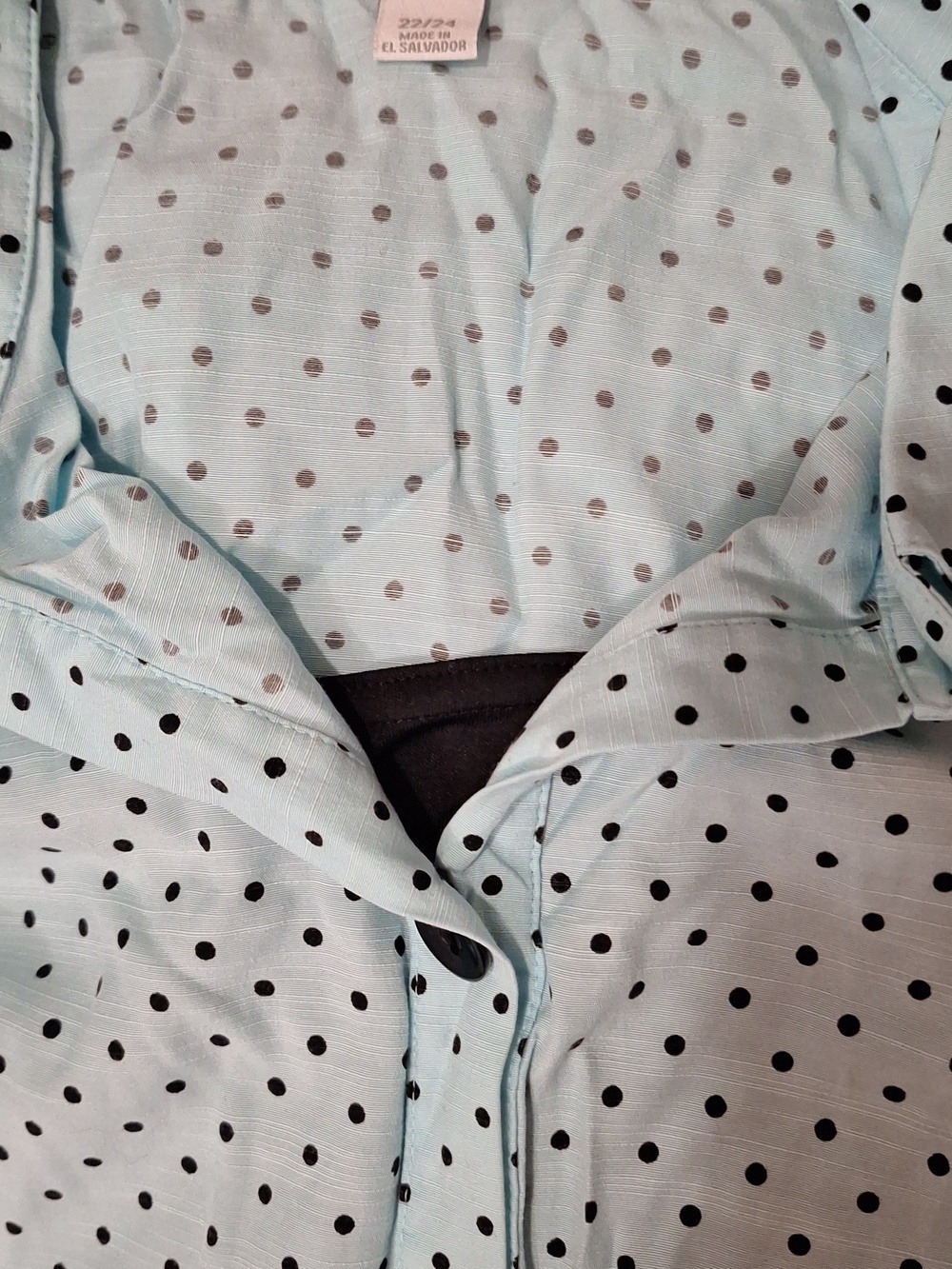 Polka Dot Button Up Shirt Blue and Black 22/24